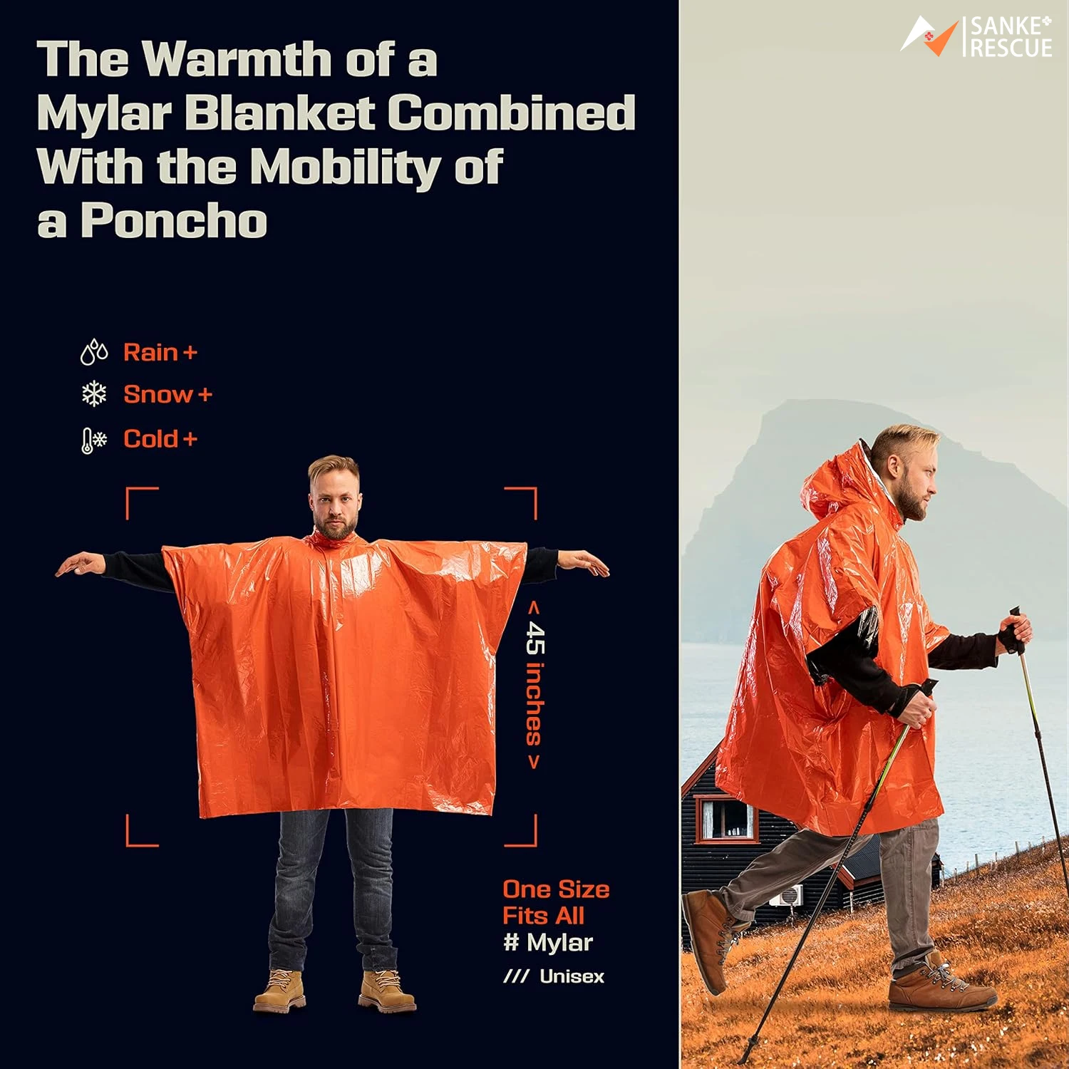 Аварийное дождевое пончо, терм – обзор и цена Emergency Poncho Rain